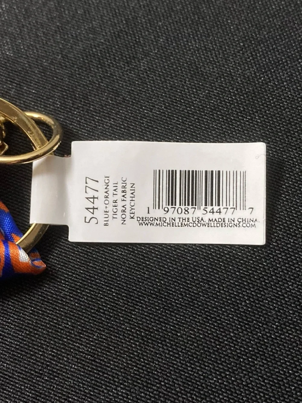 Michelle McDowell Blue And Orange Bag Charm Twillie Keychain